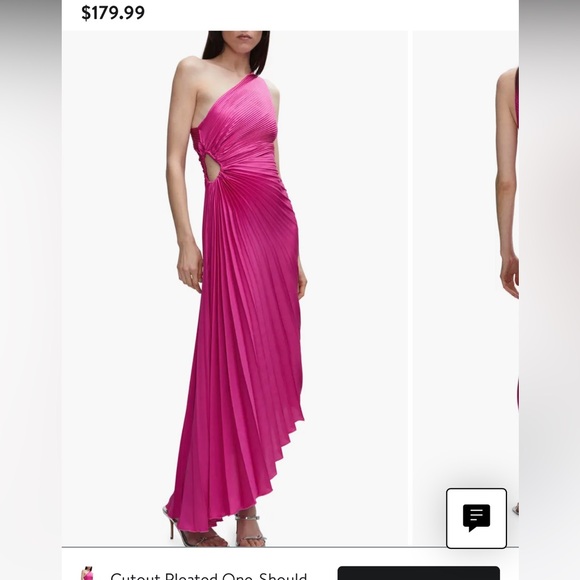 Cutout Pleated One-Shoulder Asymmetric Dress by MANGO - Picture 2 of 3